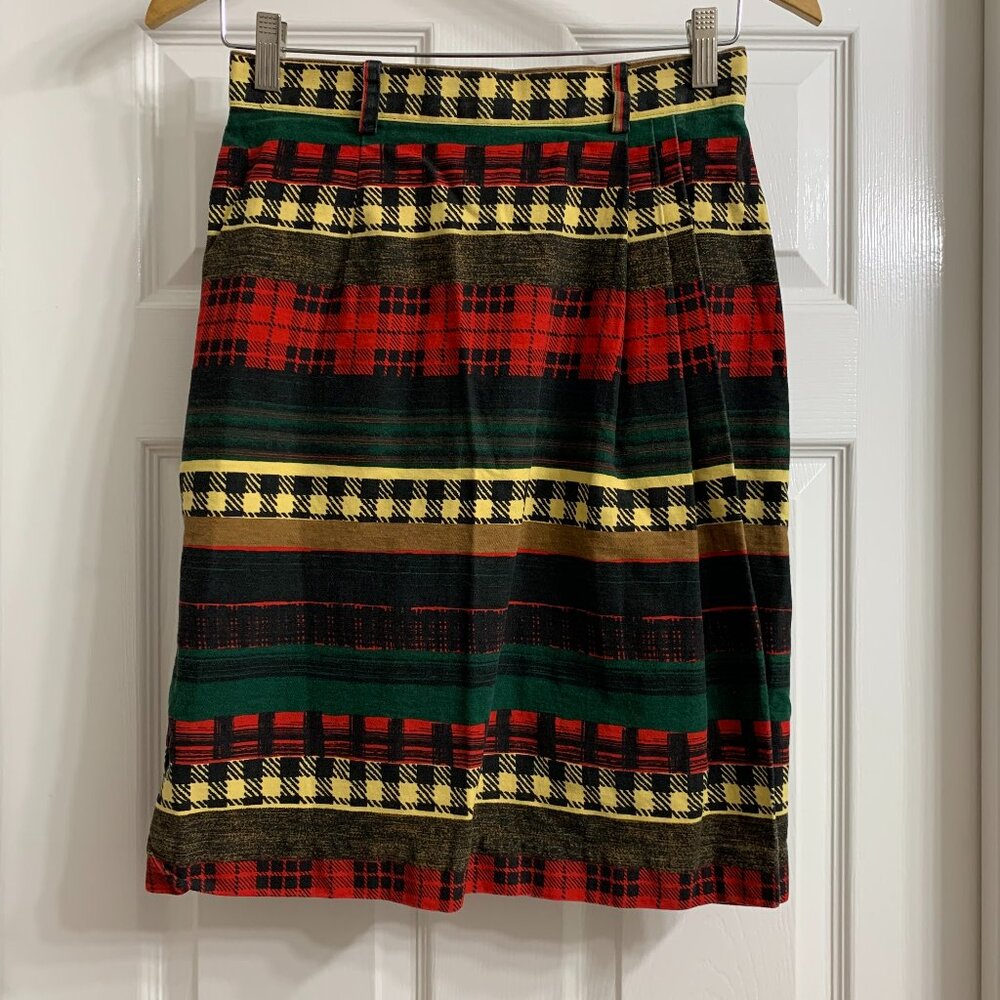 Hill Country Clothier Brand Women's Retro Multi-Color Skirt, Size 8